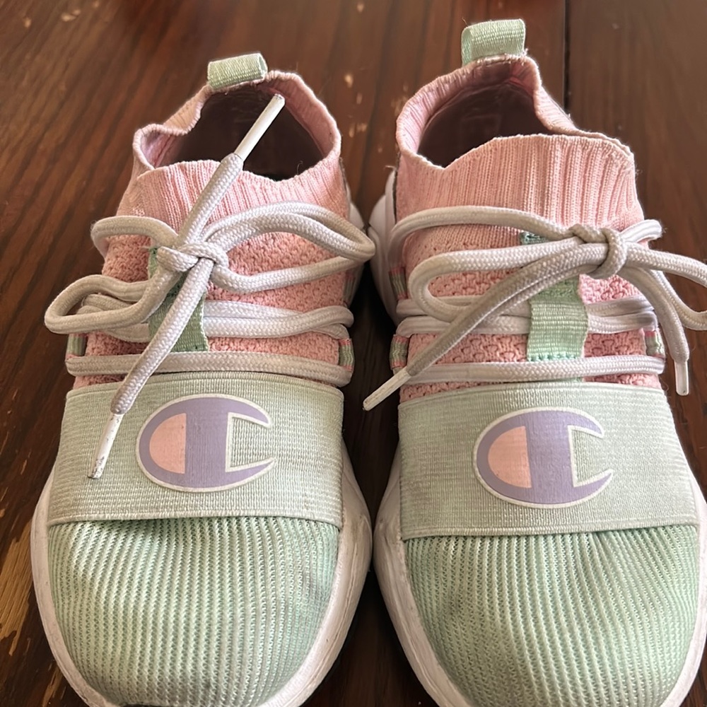 Little girl Champion tennis shoes. Like new, worn a few times.